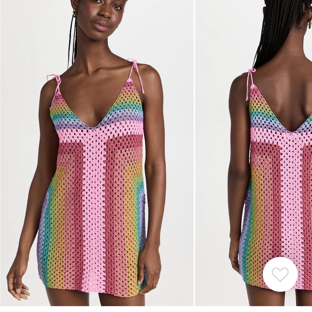 Rose Carmine Crochet Mini dress